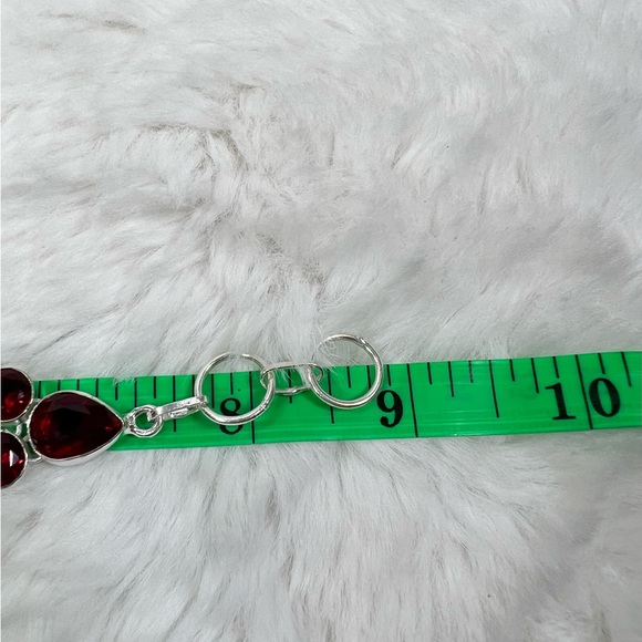 Rose Quartz Garnet 925 Large Necklace Bracelet Earrings - Picture 11 of 16